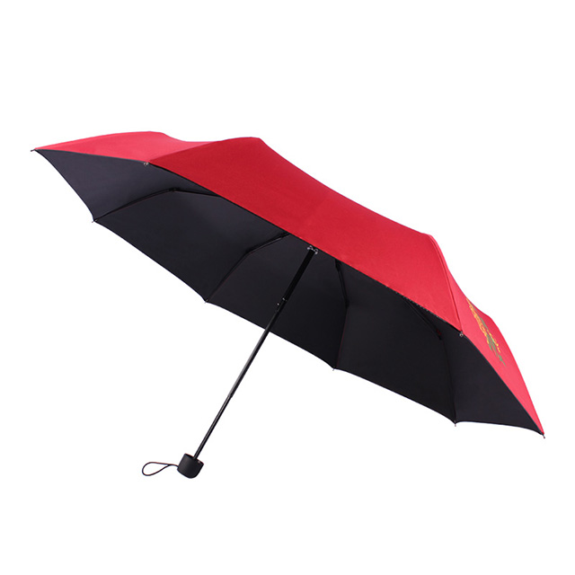 Shenzhen JingMingXin Umbrella Products Co., Ltd.-Three fold umbrella manufacturers spot wholesale black plastic sunscreen three fold umbrella