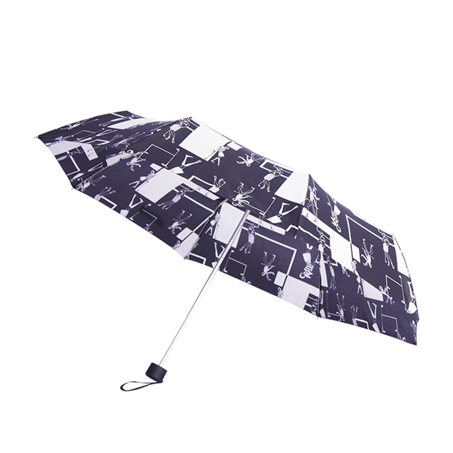 Shenzhen JingMingXin Umbrella Products Co., Ltd.-Three fold umbrella manufacturers custom foreign trade export ultra light printed folding umbrella
