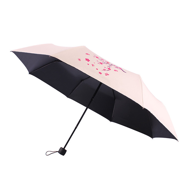 Umbrella manufacturers spot wholesale anti-UV black plastic tri-fold umbrella_Shenzhen JingMingXin Umbrella Products Co., Ltd.