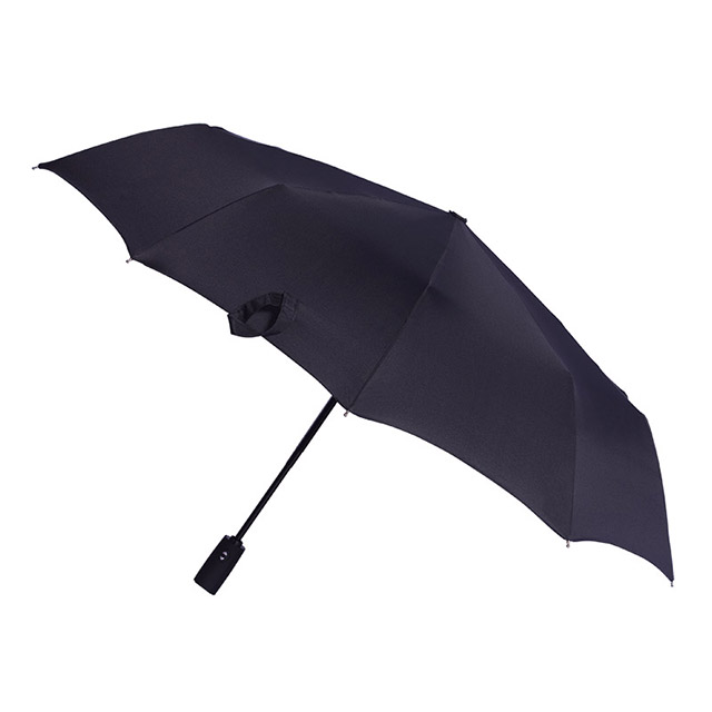 Advertising umbrella manufacturers custom black windproof tri-fold 10 bone automatic umbrella_Shenzhen JingMingXin Umbrella Products Co., Ltd.