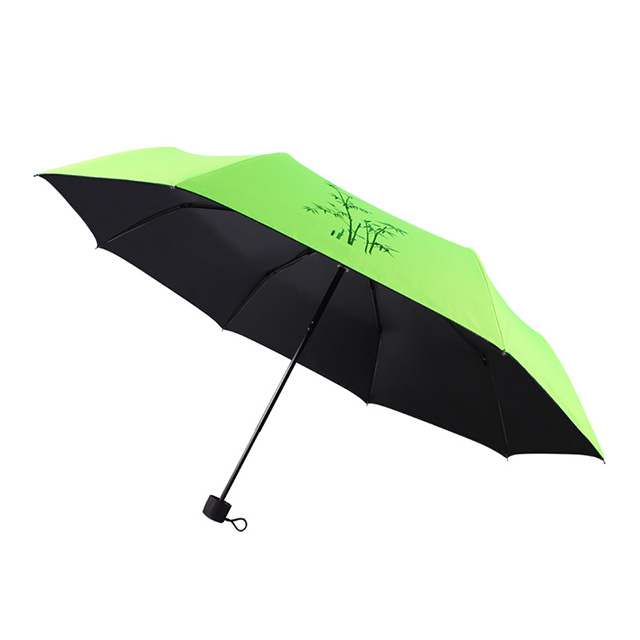 Shenzhen JingMingXin Umbrella Products Co., Ltd.-Shenzhen advertising umbrella custom factory spot wholesale anti-UV black plastic tri-fold umbrella