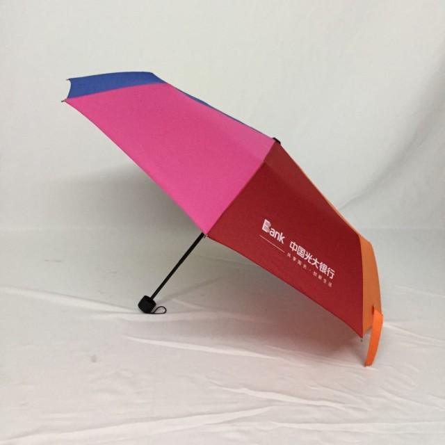 Everbright Bank Advertising Umbrella Customized Manufacturer Customized 21 Inch 8 Bone Tri-Fold Rainbow Umbrella